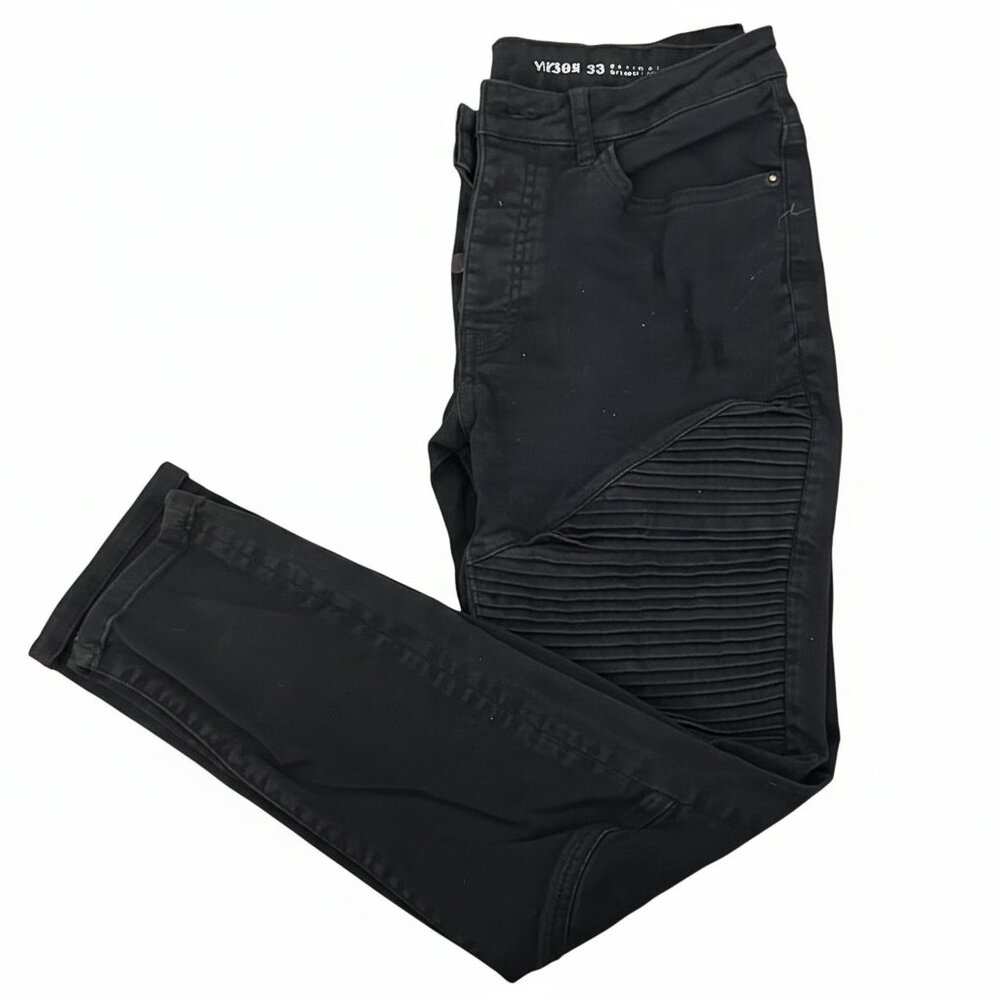 Denim Co Men's Black Biker Jeans